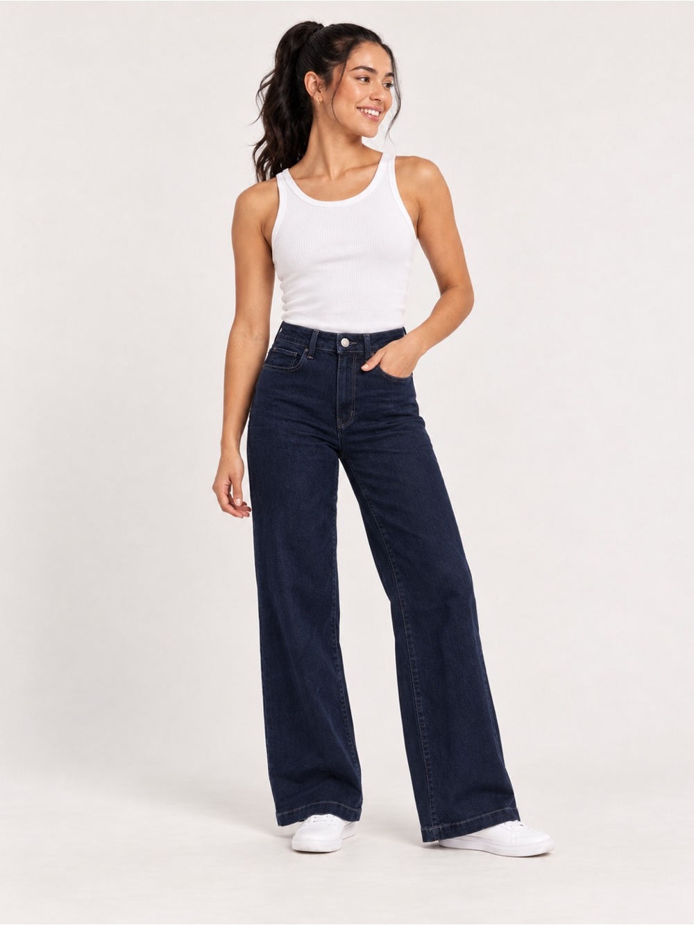 PAIGE Genesse Crop Dark Wash Wide Leg Jeans Women’s Size 27